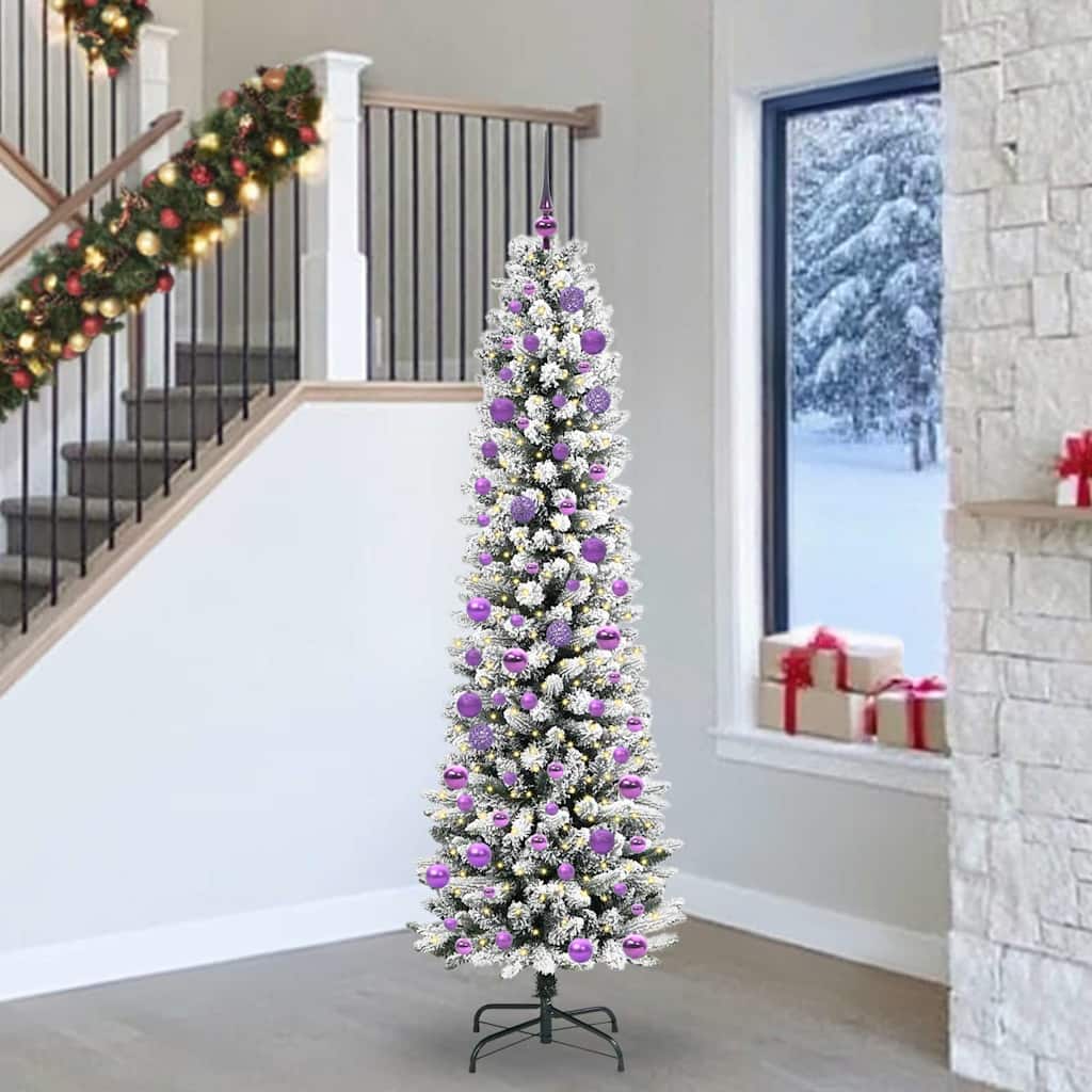 Artificial Christmas Tree with 300 LEDs with Stand White 240 cm