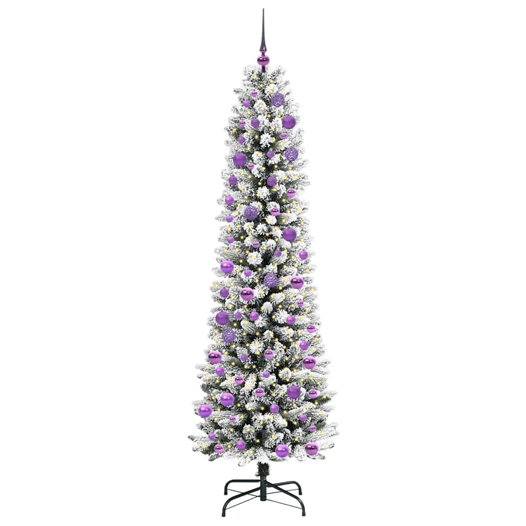 Artificial Christmas Tree with 300 LEDs with Stand White 240 cm