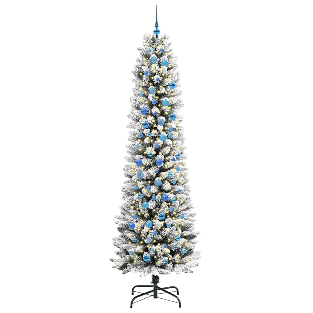 Artificial Christmas Tree with 300 LEDs with Stand White 240 cm