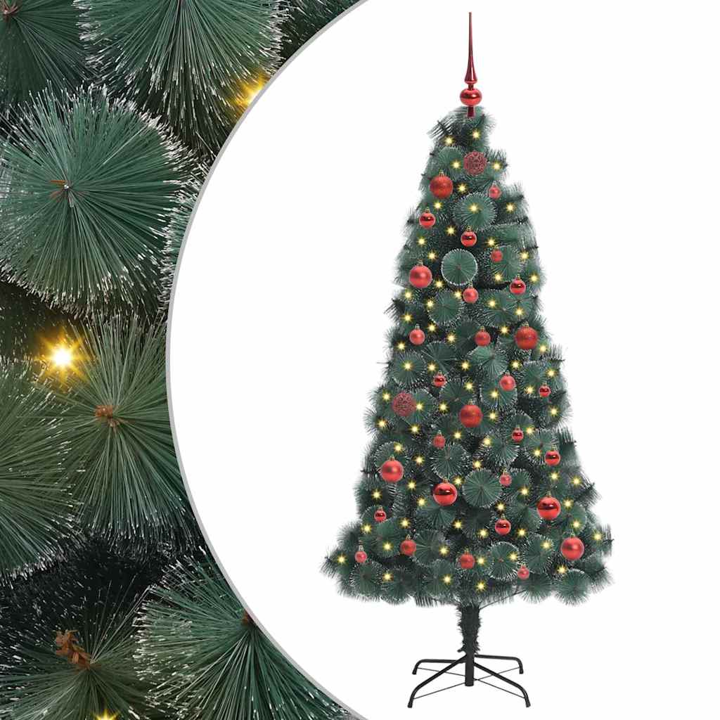 Artificial Pre-lit Christmas Tree with Ball Set Green 150 cm