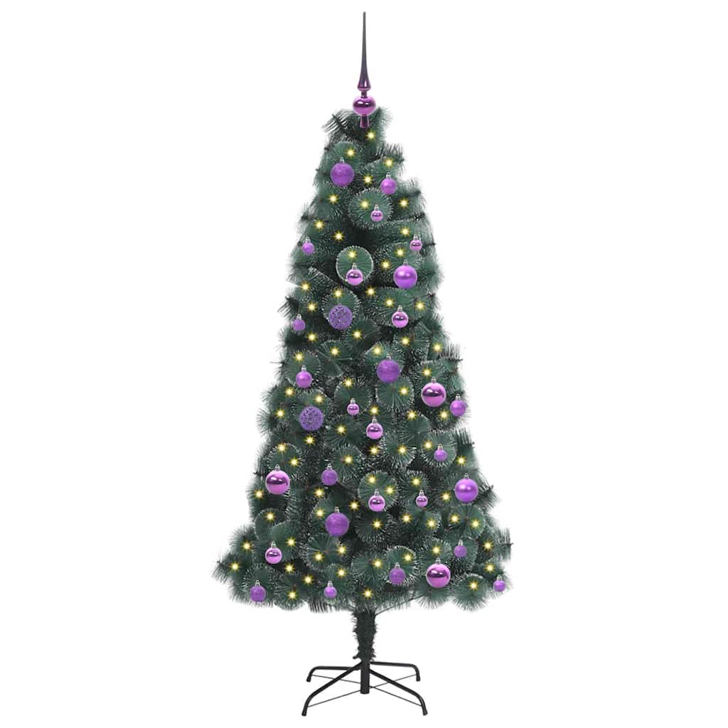 Artificial Pre-lit Christmas Tree with Ball Set Green 150 cm