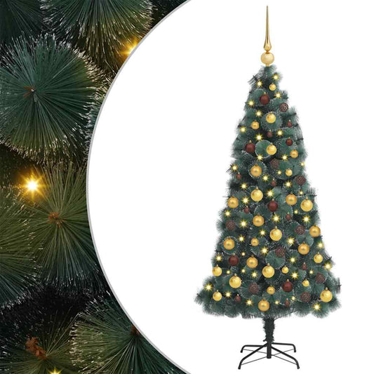 Artificial Pre-lit Christmas Tree with Ball Set Green 180 cm