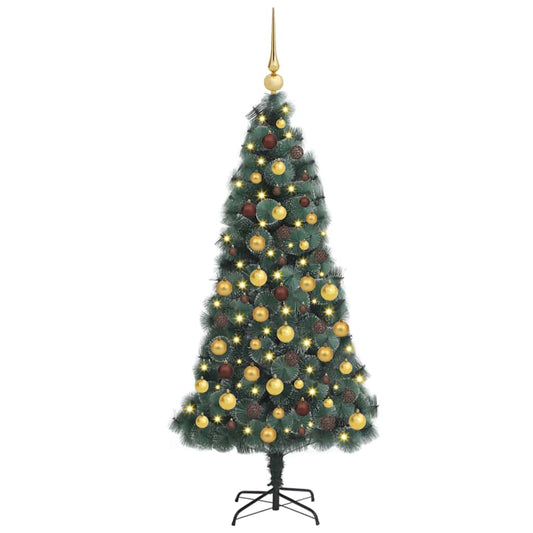 Artificial Pre-lit Christmas Tree with Ball Set Green 180 cm