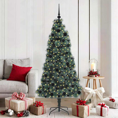 Artificial Pre-lit Christmas Tree with Ball Set Green 180 cm