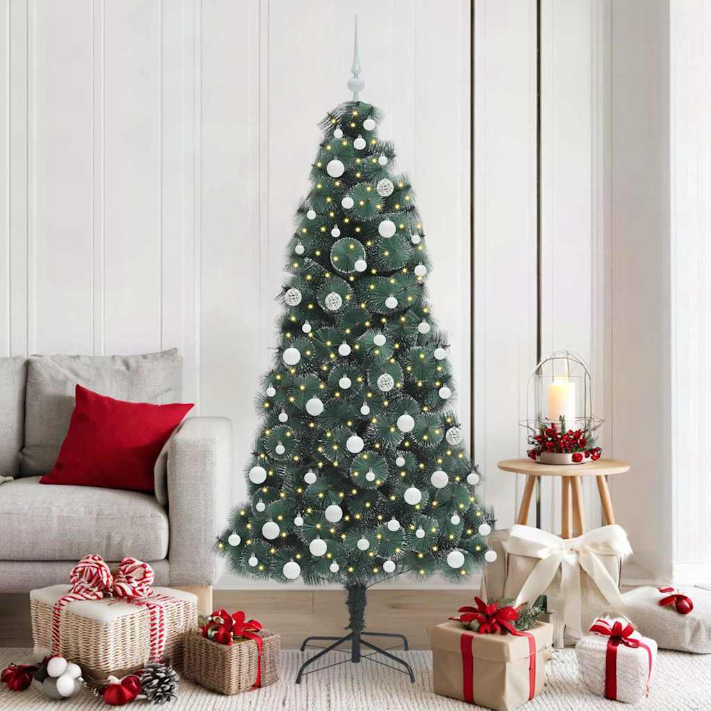 Artificial Pre-lit Christmas Tree with Ball Set Green 180 cm
