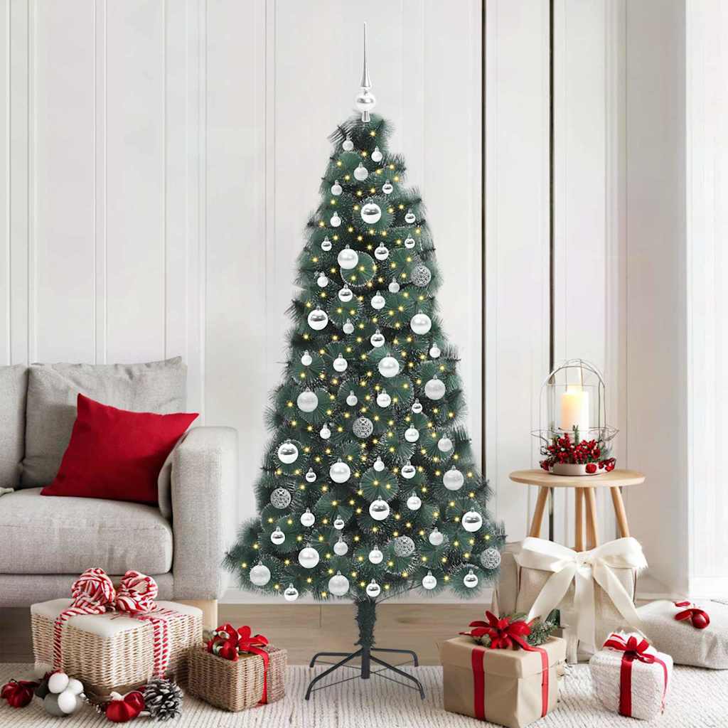 Artificial Pre-lit Christmas Tree with Ball Set Green 180 cm
