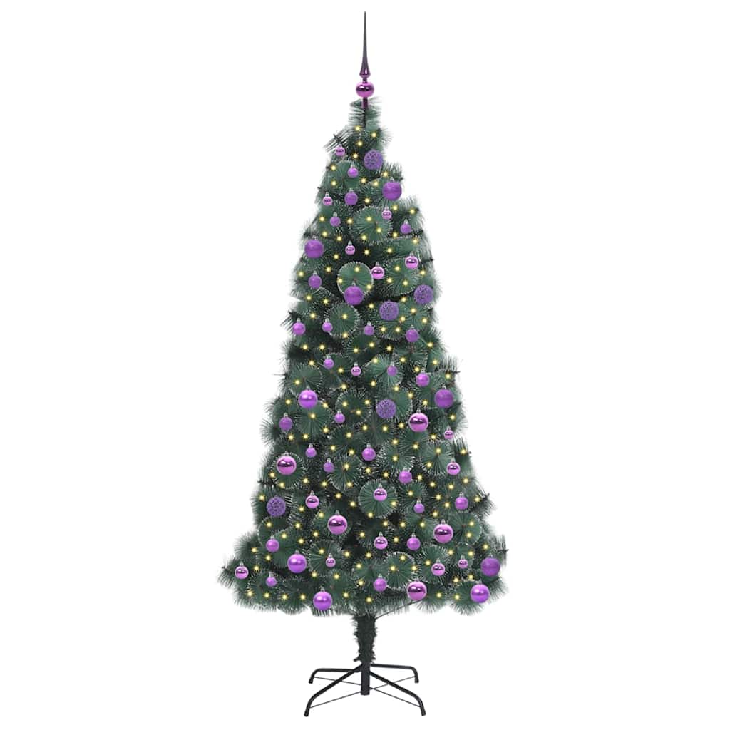 Artificial Pre-lit Christmas Tree with Ball Set Green 180 cm