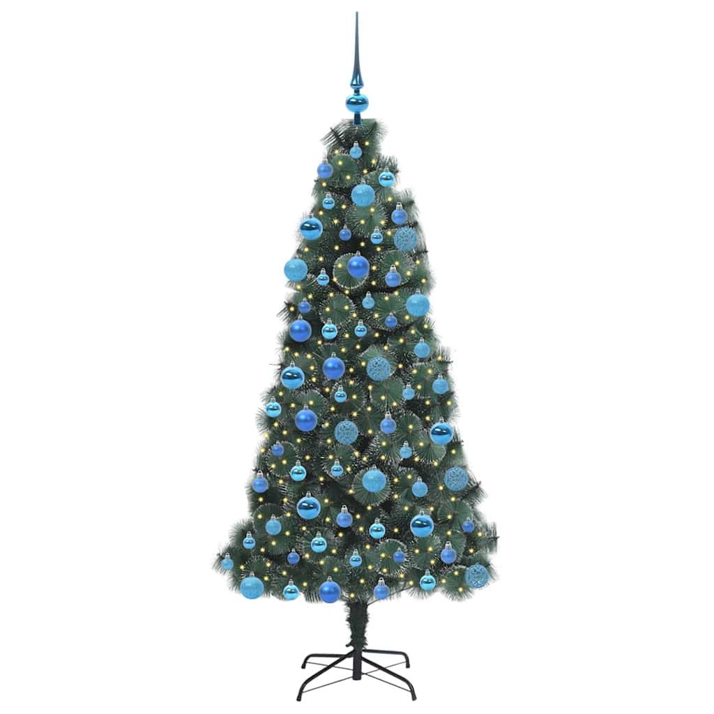 Artificial Pre-lit Christmas Tree with Ball Set Green 180 cm