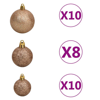 Artificial Pre-lit Christmas Tree with Ball Set Green 210 cm