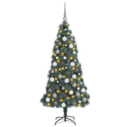 Artificial Pre-lit Christmas Tree with Ball Set Green 210 cm