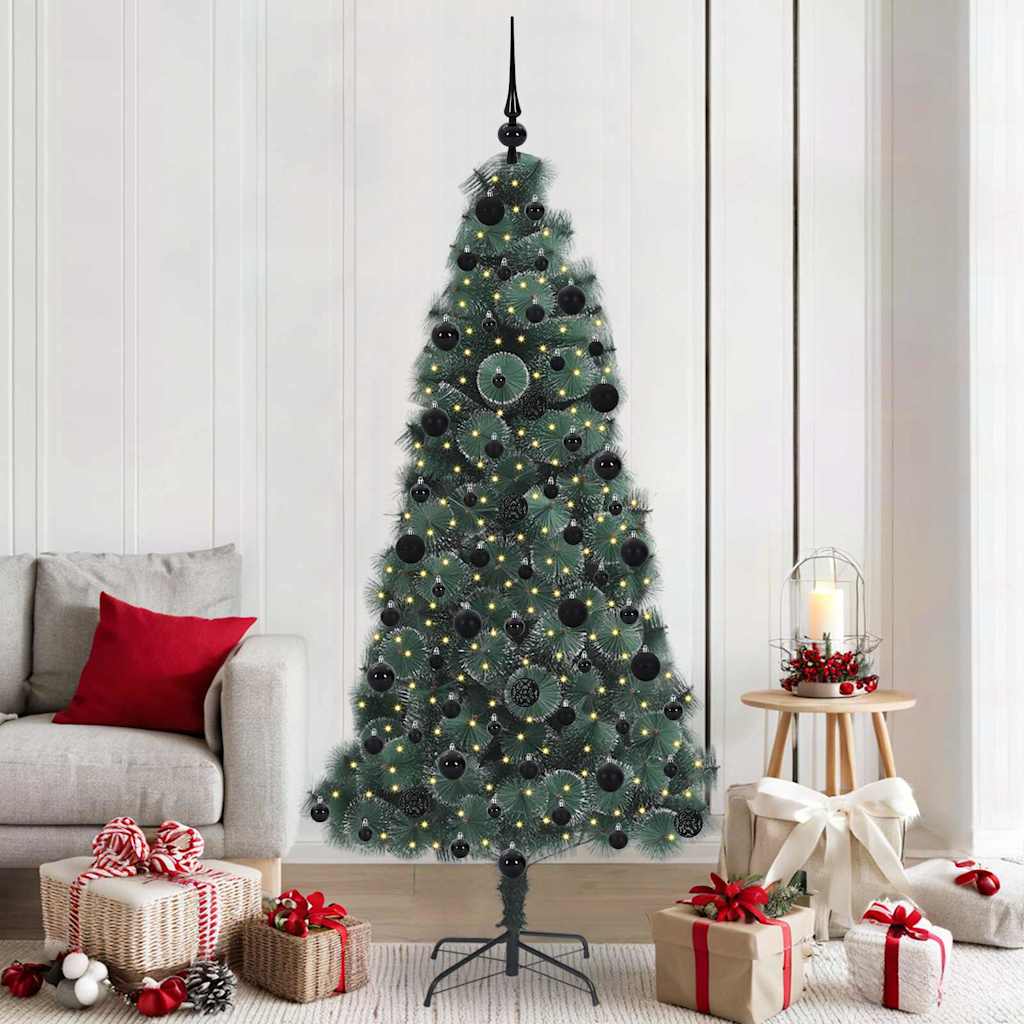 Artificial Pre-lit Christmas Tree with Ball Set Green 210 cm