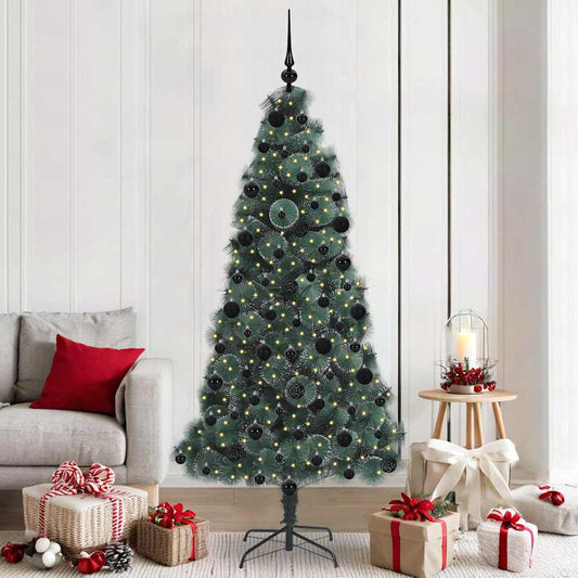 Artificial Pre-lit Christmas Tree with Ball Set Green 210 cm