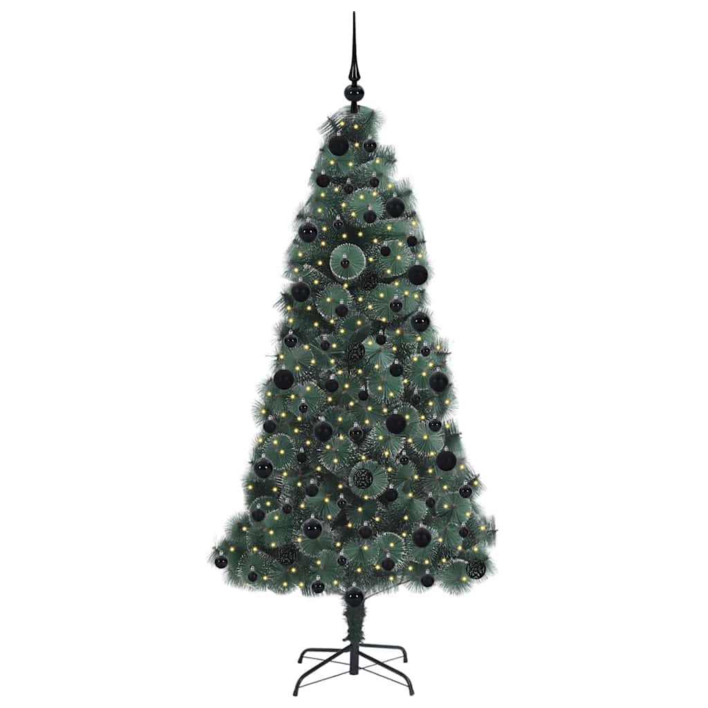 Artificial Pre-lit Christmas Tree with Ball Set Green 210 cm