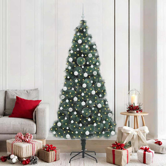 Artificial Pre-lit Christmas Tree with Ball Set Green 210 cm