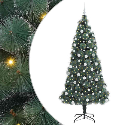 Artificial Pre-lit Christmas Tree with Ball Set Green 210 cm