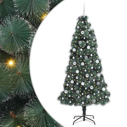 Artificial Pre-lit Christmas Tree with Ball Set Green 210 cm