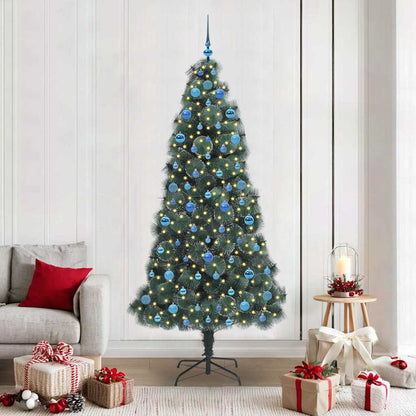 Artificial Pre-lit Christmas Tree with Ball Set Green 210 cm