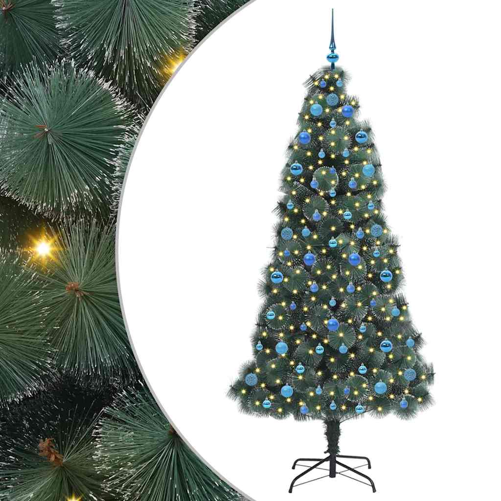 Artificial Pre-lit Christmas Tree with Ball Set Green 210 cm