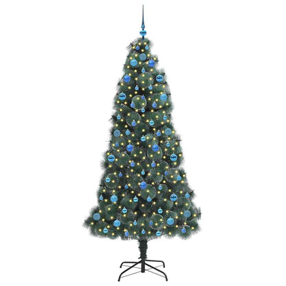 Artificial Pre-lit Christmas Tree with Ball Set Green 210 cm