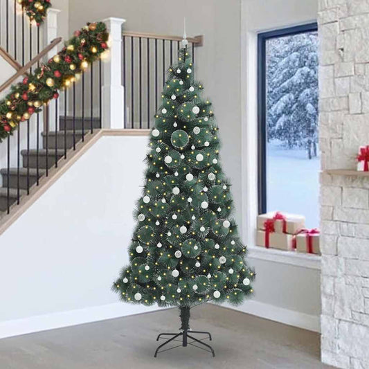 Artificial Pre-lit Christmas Tree with Ball Set Green 240 cm