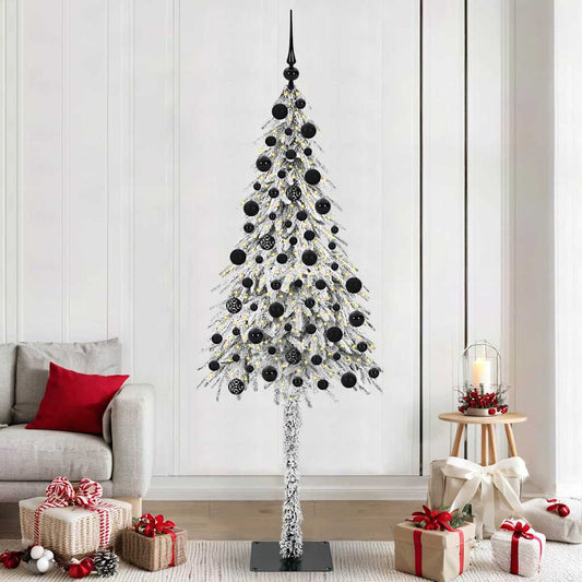 Christmas Tree with 300 LEDs White 210 cm PE and Steel
