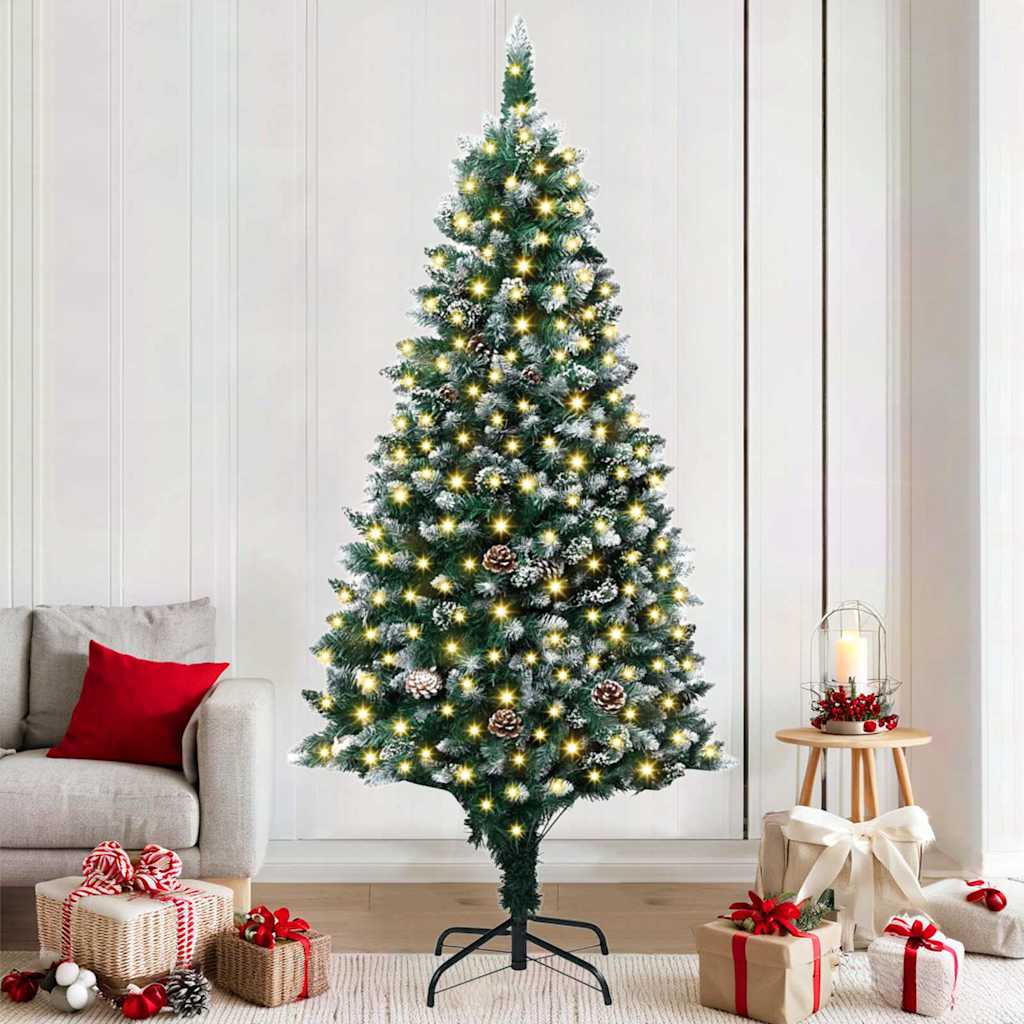Artificial Christmas Tree with 300 LEDs with Stand Green 180 cm