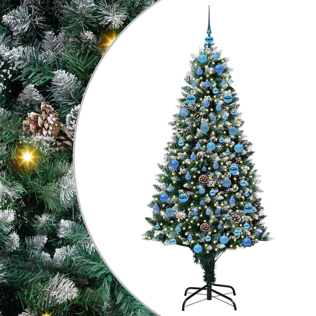 Artificial Christmas Tree with 300 LEDs with Stand Green 180 cm
