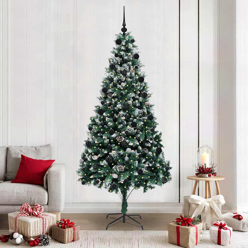 Artificial Christmas Tree with 300 LEDs with Stand Green 210 cm