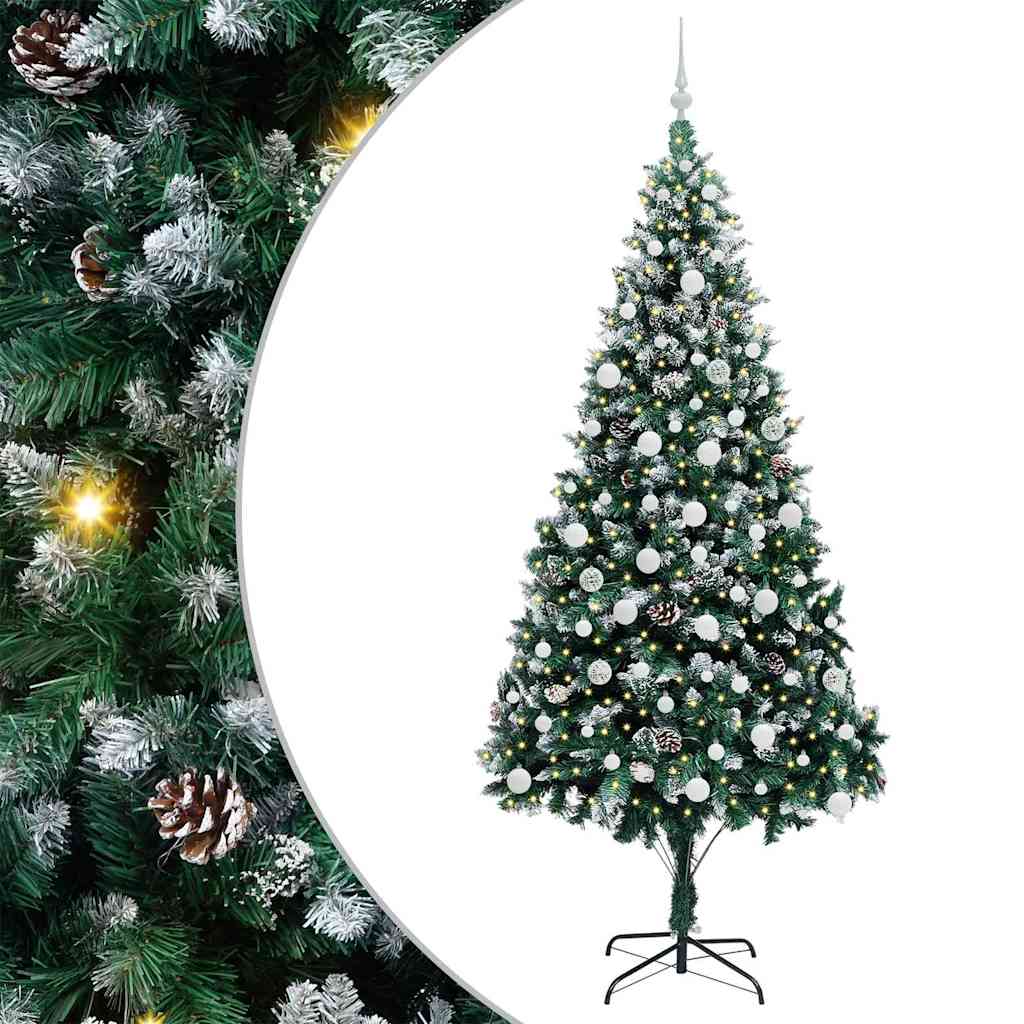 Artificial Christmas Tree with 300 LEDs with Stand Green 210 cm