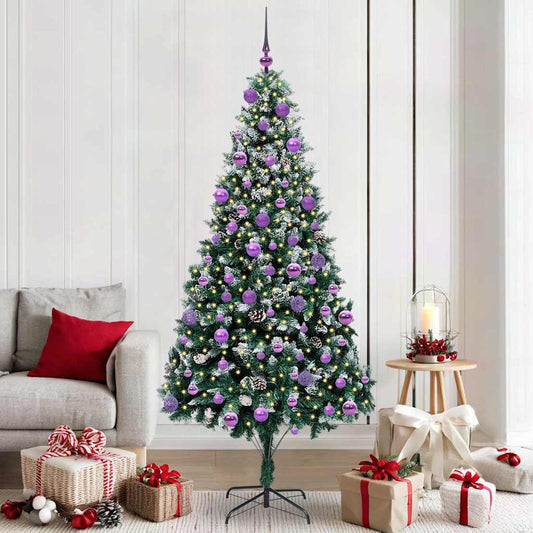 Artificial Christmas Tree with 300 LEDs with Stand Green 210 cm