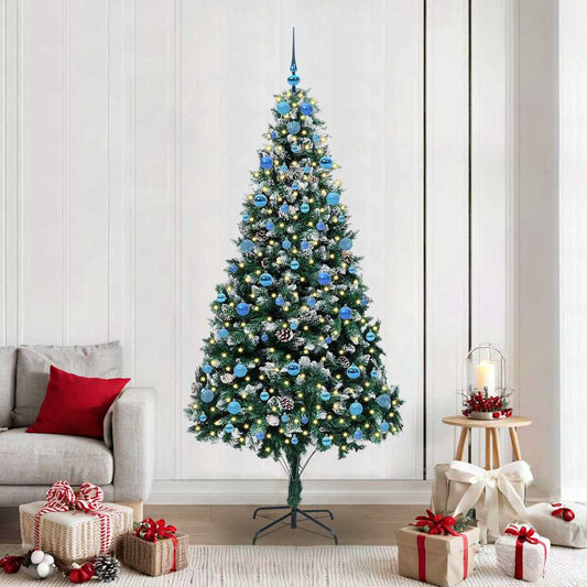 Artificial Christmas Tree with 300 LEDs with Stand Green 210 cm