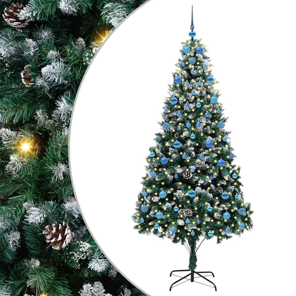 Artificial Christmas Tree with 300 LEDs with Stand Green 210 cm