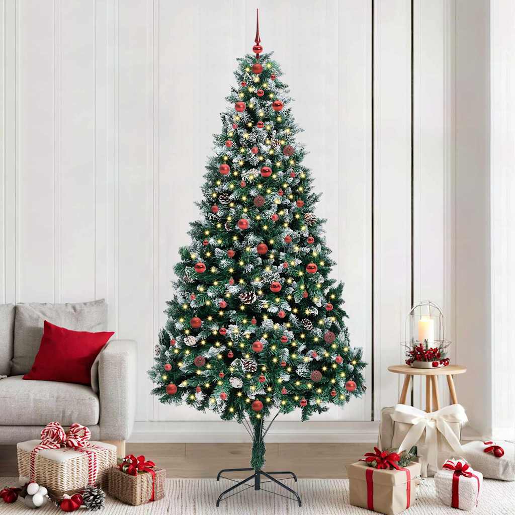 Artificial Christmas Tree with 300 LEDs with Stand Green 240 cm