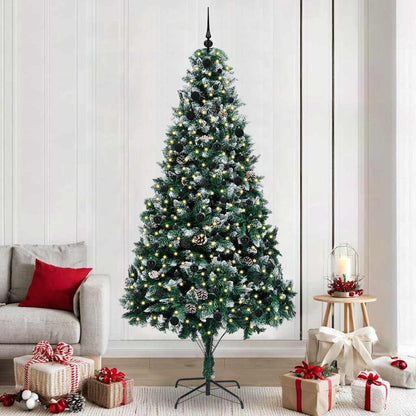 Artificial Christmas Tree with 300 LEDs with Stand Green 240 cm