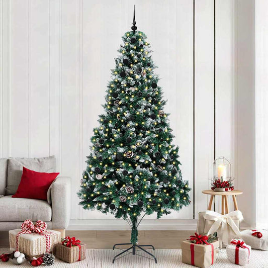 Artificial Christmas Tree with 300 LEDs with Stand Green 240 cm