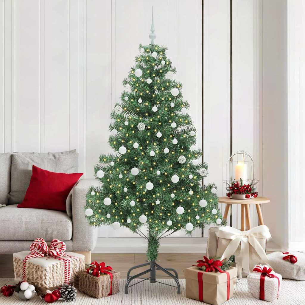 Christmas Tree with 300 LEDs with Stand Green 180 cm PVC