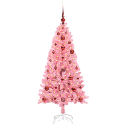 Christmas Tree with 150 LEDs with Stand Pink 120 cm PVC