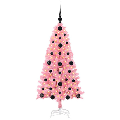 Christmas Tree with 150 LEDs with Stand Pink 120 cm PVC
