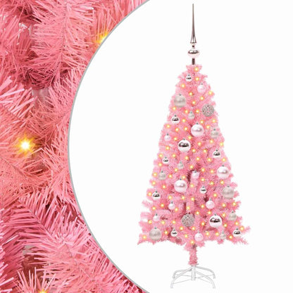 Christmas Tree with 150 LEDs with Stand Pink 120 cm PVC