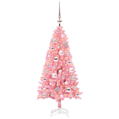 Christmas Tree with 150 LEDs with Stand Pink 120 cm PVC