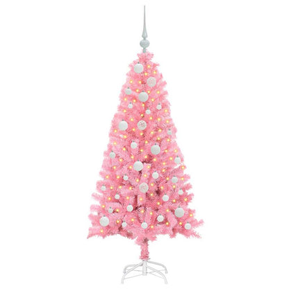 Christmas Tree with 150 LEDs with Stand Pink 120 cm PVC