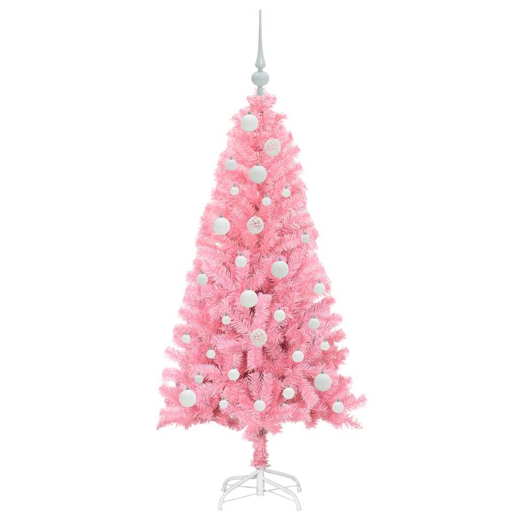 Christmas Tree with 150 LEDs with Stand Pink 120 cm PVC