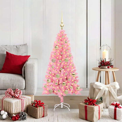 Christmas Tree with 150 LEDs with Stand Pink 120 cm PVC