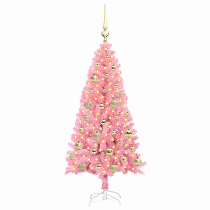 Christmas Tree with 150 LEDs with Stand Pink 120 cm PVC