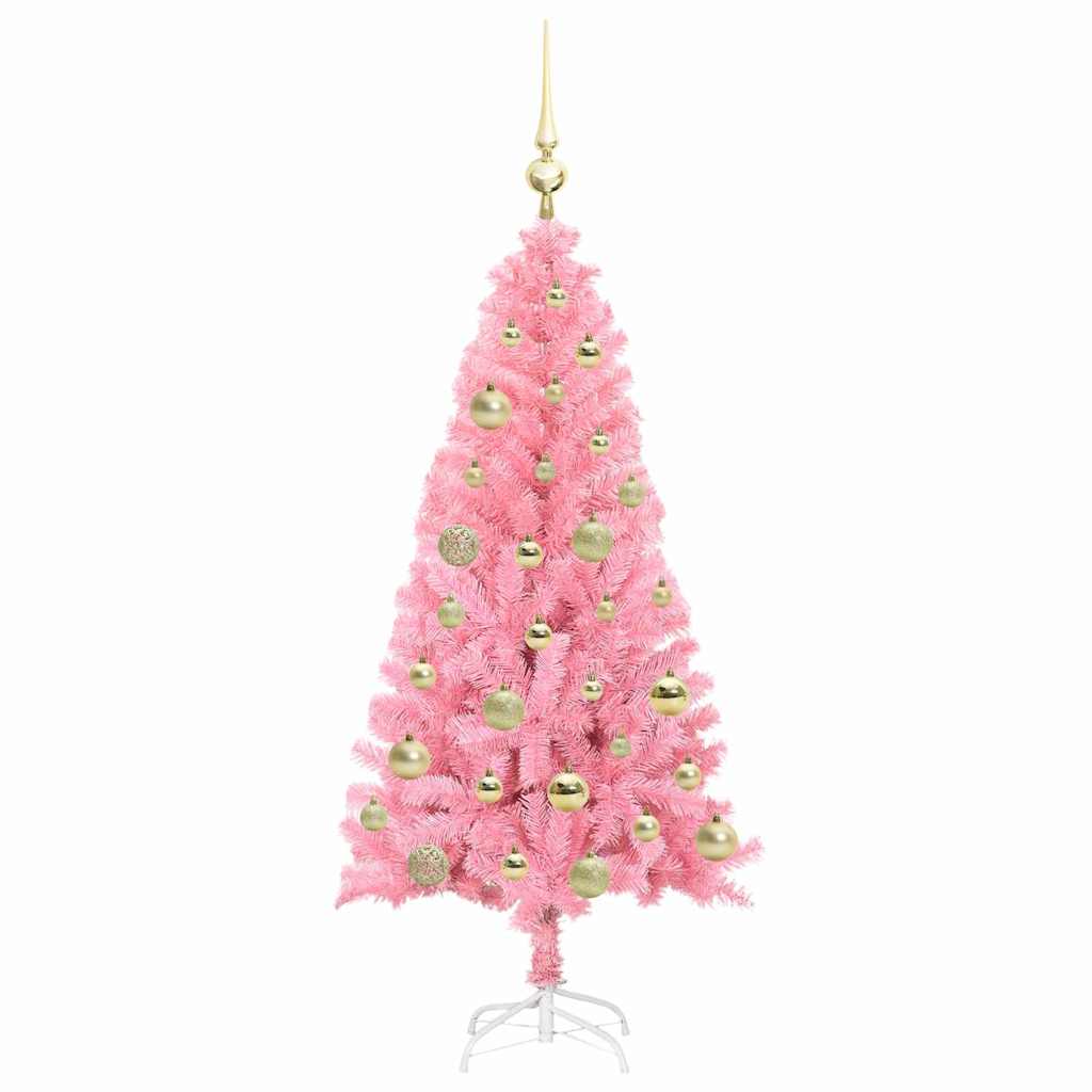 Christmas Tree with 150 LEDs with Stand Pink 120 cm PVC