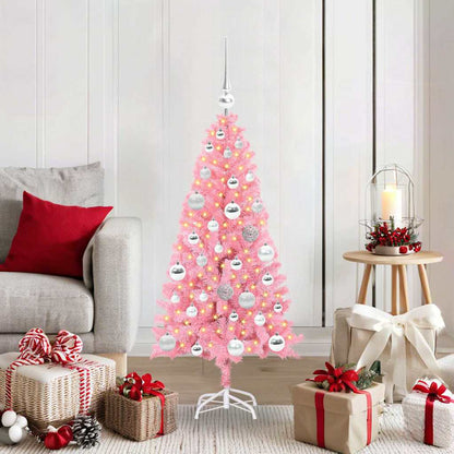Christmas Tree with 150 LEDs with Stand Pink 120 cm PVC