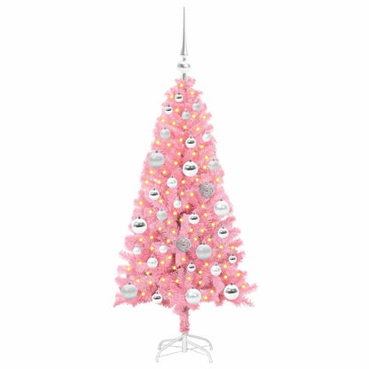 Christmas Tree with 150 LEDs with Stand Pink 120 cm PVC
