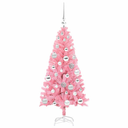 Christmas Tree with 150 LEDs with Stand Pink 120 cm PVC