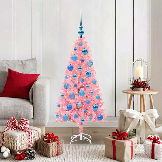 Christmas Tree with 150 LEDs with Stand Pink 120 cm PVC