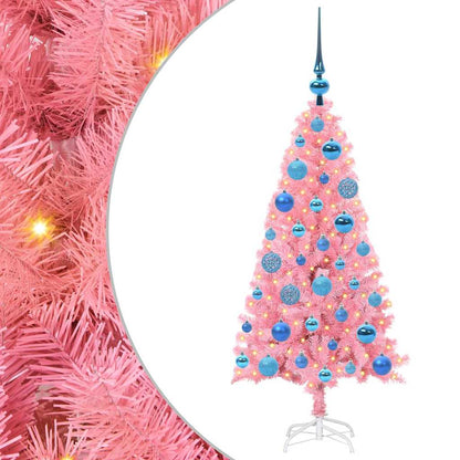 Christmas Tree with 150 LEDs with Stand Pink 120 cm PVC